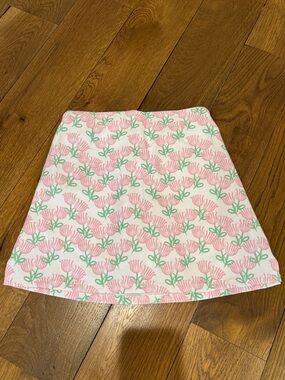 Girls white Pink Floral A-Line Skort
